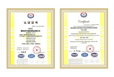 球盟会官网用品ISO9001认证证书